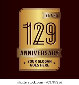 129 years anniversary design template. Vector and illustration.