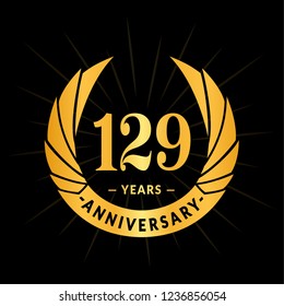 129 years anniversary. Elegant anniversary design. 129 years logo.