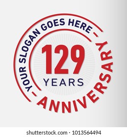 129 years anniversary logo template. Vector and illustration.