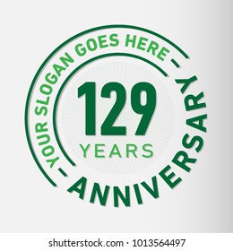 129 years anniversary logo template. Vector and illustration.