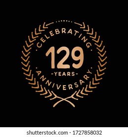 129 years design template. 129th logo. Vector and illustration.