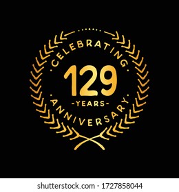 Plantilla de diseño de 129 años. Logo 129. Vector e ilustración.