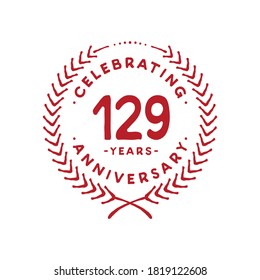 Plantilla de diseño de 129 años. Logo 129. Vector e ilustración.
