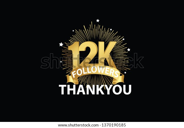 12k 12000 Followers Anniversary Minimalist Logo Stock Vector (Royalty