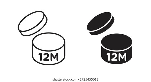 Conjunto de concepto de icono de 12M. Colección de íconos simple