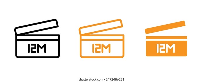 12m icon flat editable icon mark set.