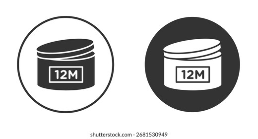 Icono de 12M plano. Ilustración aislada símbolo de signo de Vector
