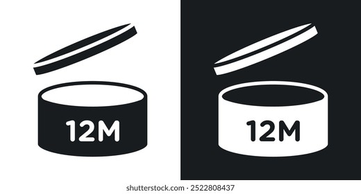12M icon icons in black and white filled style
