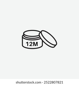 12M icon isolated on white background