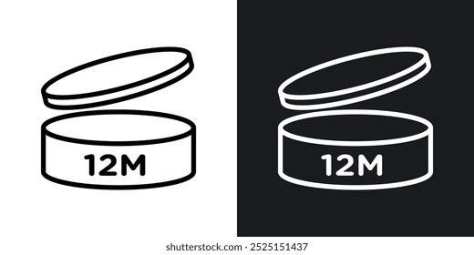 12M Icon line in Thin line black color. flat simple vector symbols illustration.