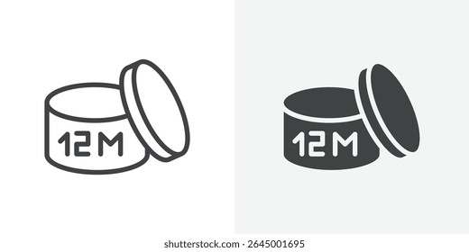 12m Icon Outline vector sign