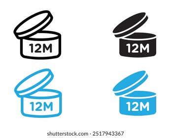 12m Icon vector set illustration