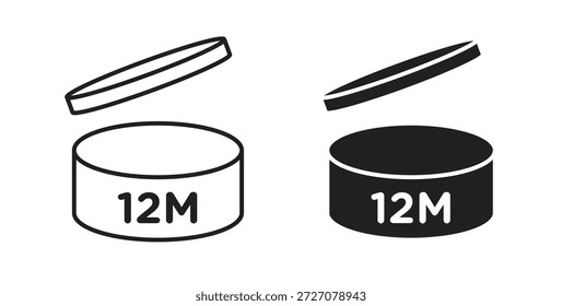 Conjunto de iconos de 12M. Ilustración vectorial de línea simple