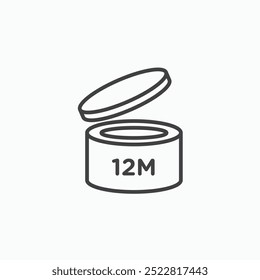 12M thin liner icon isolated