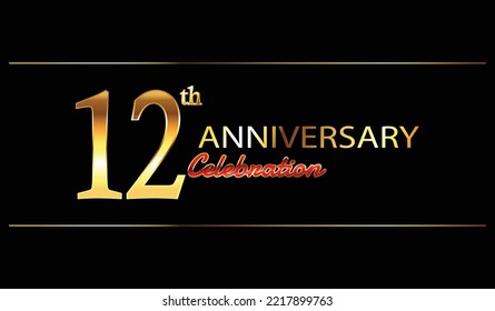 12th anniversary celebration. 12 year anniversary celebration. Golden anniversay celebration Background. Banner anniversary celebration	