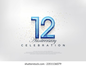 12th anniversary celebration design, celebration premium vector background. Premium vector background for greeting and celebration.