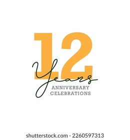 12th anniversary celebration logo design. Vector Eps10
