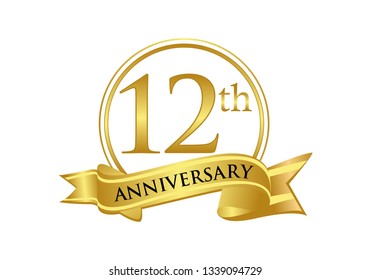 12th Anniversary Celebration Logo Vector