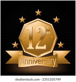 12th Anniversary Celebration Logo Vector