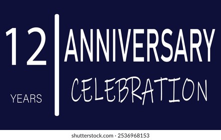 12º aniversário comemoração. 12 anos aniversário logotipo banner template. 