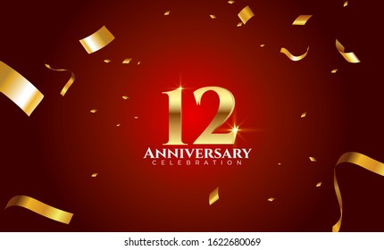 12th Anniversary Celebration Vector Background By Stock Vector (Royalty ...