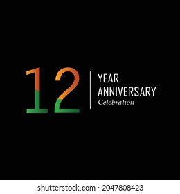 Fiesta del 12º aniversario. Ilustración vectorial. plantilla de números para celebrar.