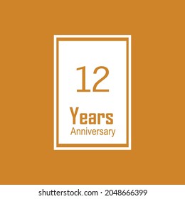 12th anniversary event party. Vector illustration. numbers template for Celebrating.
