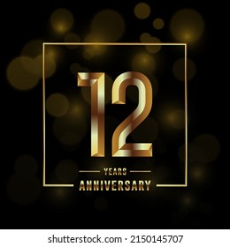 12th Anniversary Logotype Anniversary Celebration Template Stock Vector ...