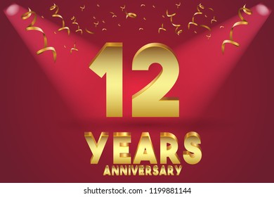 12th Anniversary numbers. background for anniversary