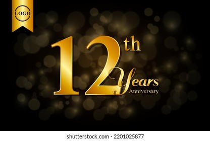 Diseño de plantillas para el 12º aniversario. para folleto, folleto, revista, póster de folleto, banner, web, invitación o tarjeta de saludo. Ilustraciones vectoriales.