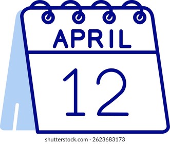 12th of April Line vector Icon Design