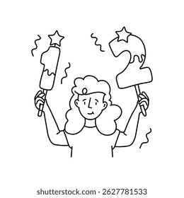 12º cumpleaños 
Ilustraciones de contorno de Vector. Archivo EPS 10