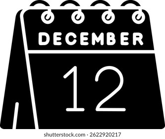 12th of December Line vector Icon Design