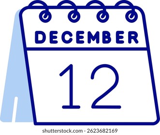 12th of December Line vector Icon Design