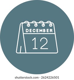12th of December Line vector Icon Design