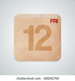 12th Friday on Old Paper Vector