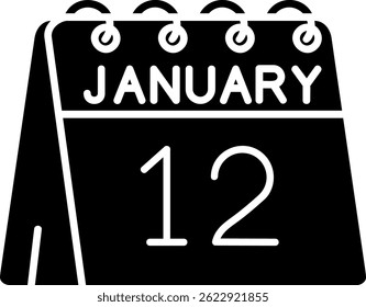 12th of January Line vector Icon Design
