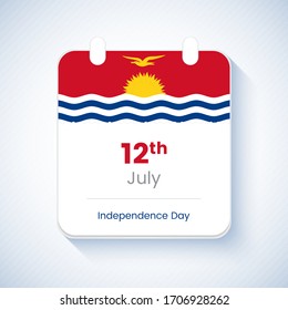 12th July, Independence day of Kiribati. Abstract country independence day calendar concept vector illustration. svg