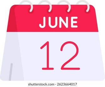 12th of June Line vector Icon Design