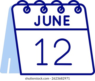 12th of June Line vector Icon Design