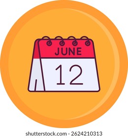 12th of June Line vector Icon Design
