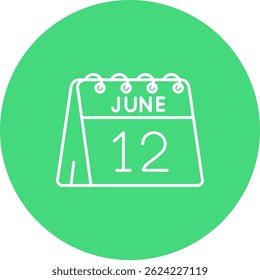12th of June Line vector Icon Design
