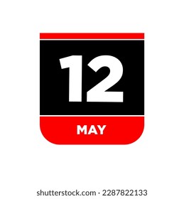 12th May calendar Vector page. 12 may day icon.