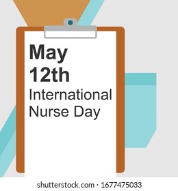 12th May International Nurse Day background Vector flat illustration