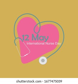 12th May International Nurse Day background Vector flat illustration