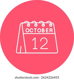 12 de Octubre Línea Vector Icon Design