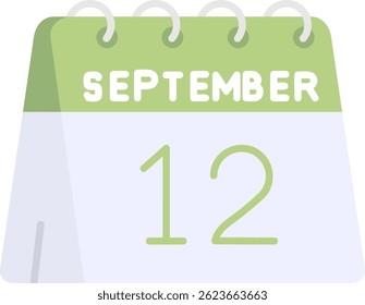 12th of September Line vector Icon Design