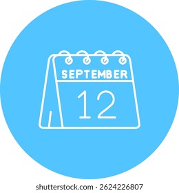 12th of September Line vector Icon Design