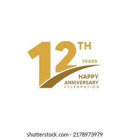 12th Year Anniversary Design Template Vector Stock Vector (Royalty Free ...