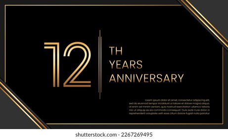 12th year anniversary design template. vector template illustration